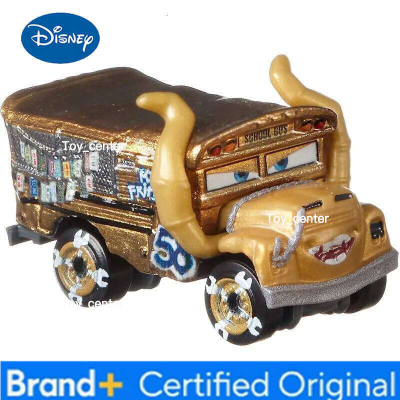 Disney 10pcs Original Pixar Cars 3 Mini Diecasts Toy Vehicles Golden School Bus Miss Fritter Lightning McQueen Metal Car Toys H260113
