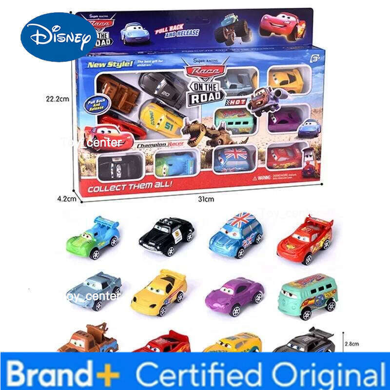 Disney 12 pieces Pixar Lightning McQueen Jackson Storm Mater PVC car model toy for children birthday giftire H260113