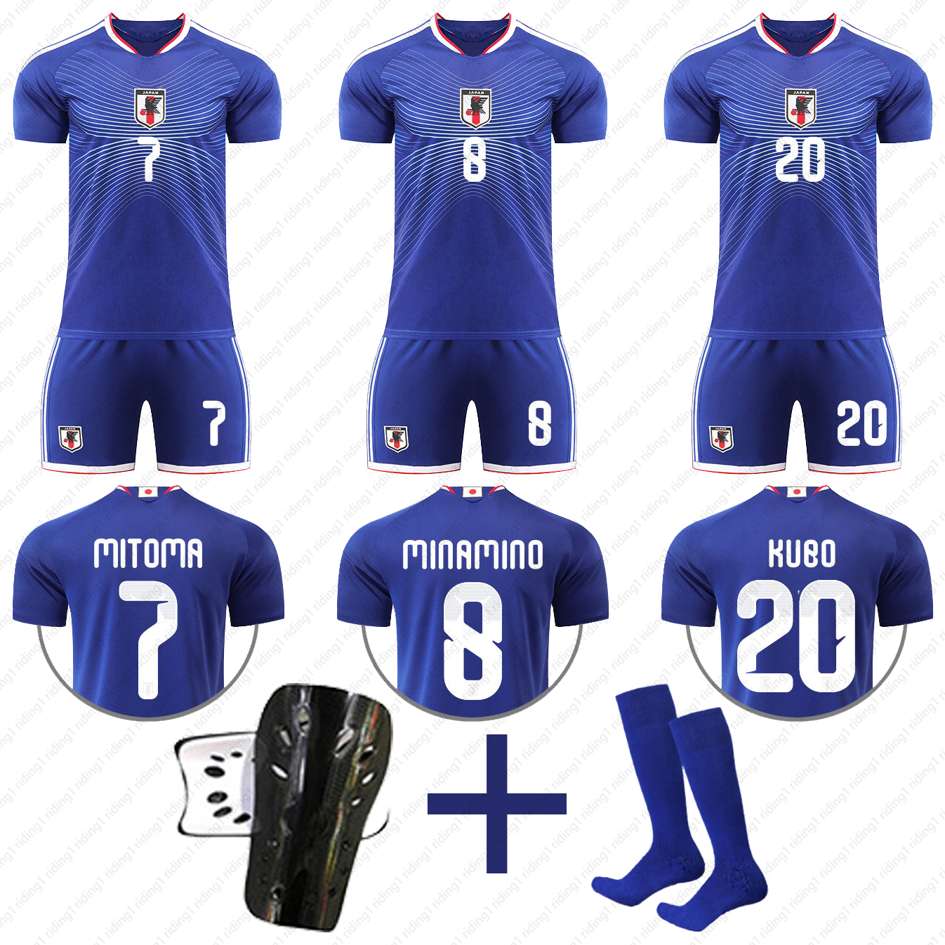 2026 World Cup Japan Home Jersey & Shorts Set National Team Mitoma No.7 Soccer Jersey Fans Version Unisex Breathable Football Shirt S-XXXL