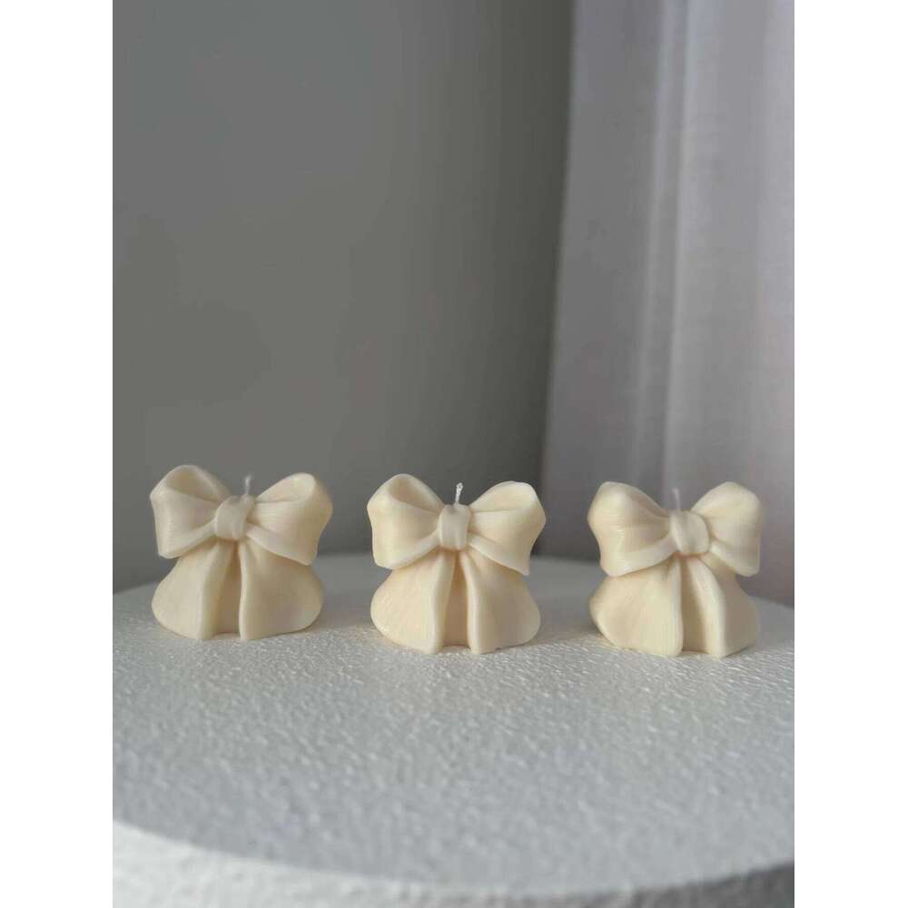 Decorative Bow Home Aromatherapy Candle Living Room Dining Kitchen Bedroom Decorations, & Valentine Wedding Gift, Desktop Fireplace Decorative Accent 