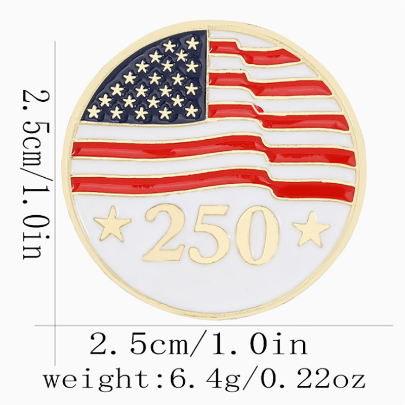 Commemorative Brooch for The 250th anniversary Of the Founding of The United States; Veterans' Commemorative Badge 27