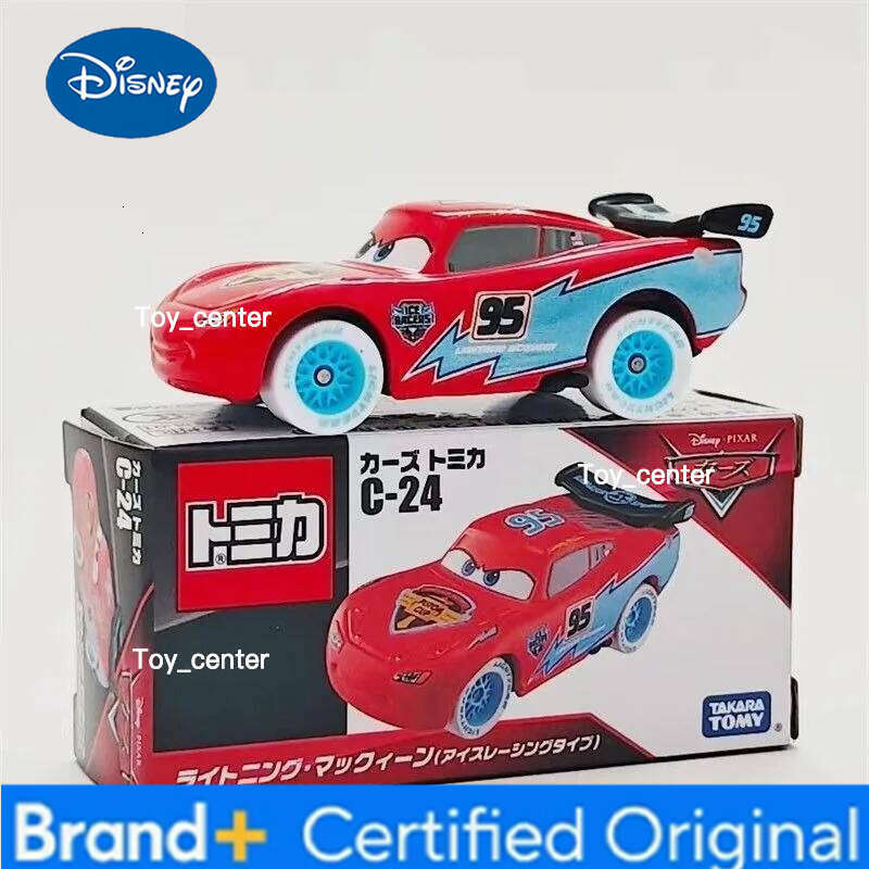 Disney TAKARA TOMY Cars C-24 Lightning McQueen Alloy Toy Car Ice Racing Christmas gifts for children H260113