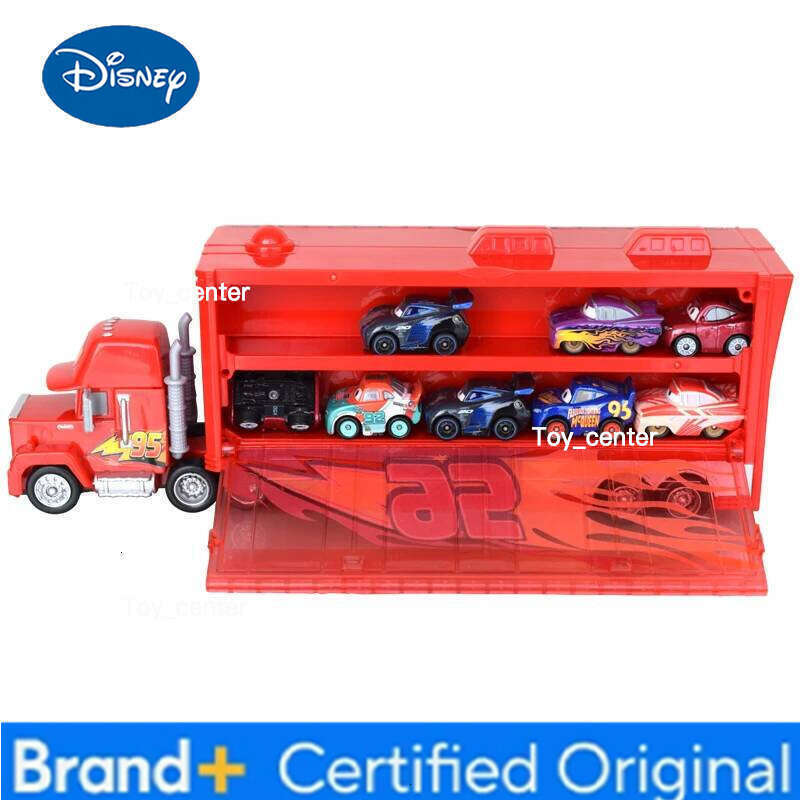 Disney Original Pixar Cars Mini Racers Lightning McQueen Mack Transporter Truck Toys Set FLG70 Diecasts Toy Vehicles Boy Gift H260113