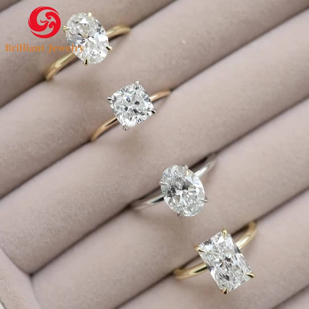 Custom Lab Diamond Rings IGI Certified 10k 14k 18k Solid Gold 1 to 3ct Lab Grown Diamond Ring for Wedding Engagement Gift