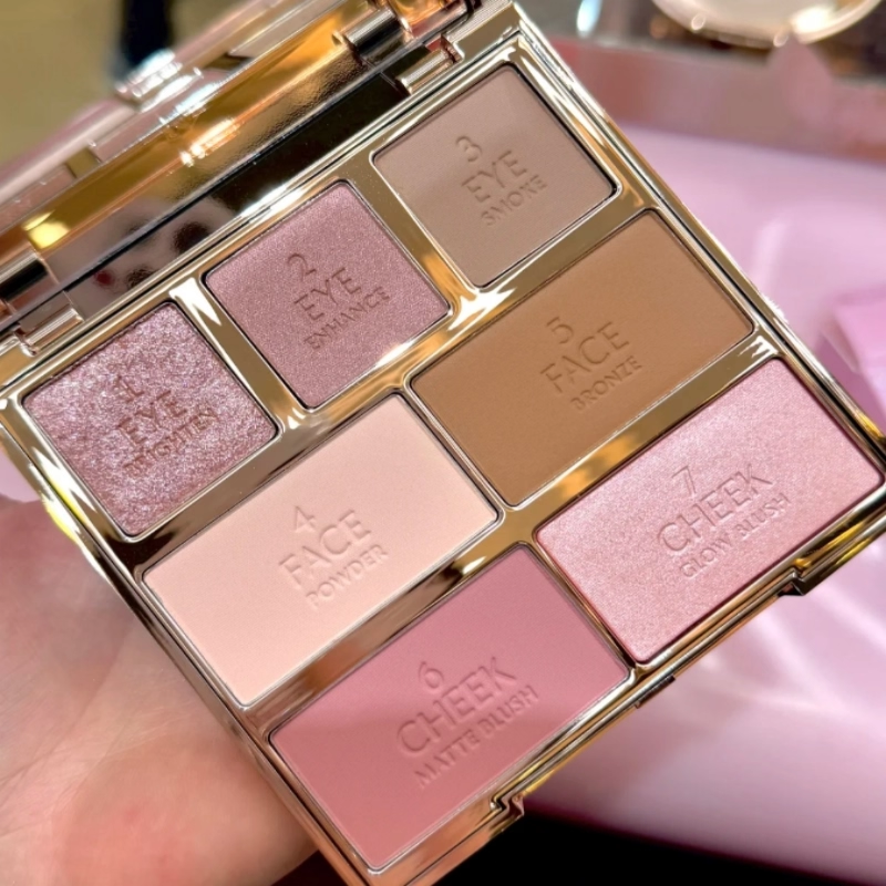 Hollywood Palette 22g Eyeshadow Blush Highlighter Instant Face Eye Beauty Makeup 2 Colors Pretty Dreamy Bronzed Glowing Eyes Cheek Matte Face Powder Blush