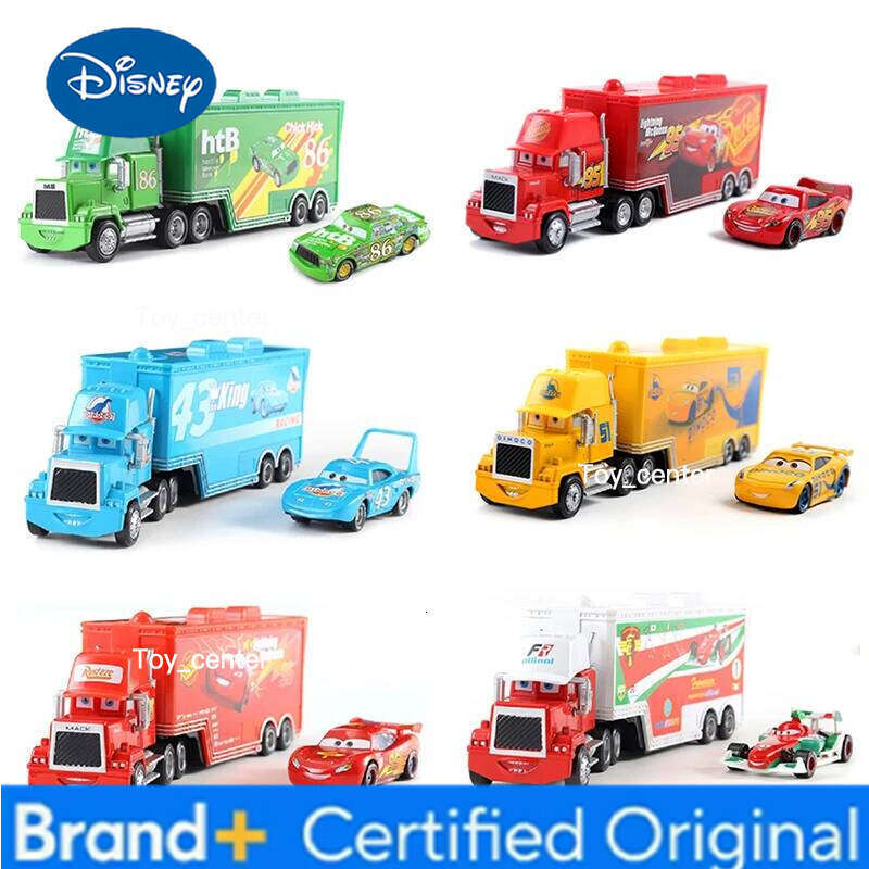 Disney Pixar 2 3 Toy Set Lightning Mcqueen Cruz Ramirez Mack Uncle 1/43 Scale Trucks And Cars Model Children's Toys Gift H260113