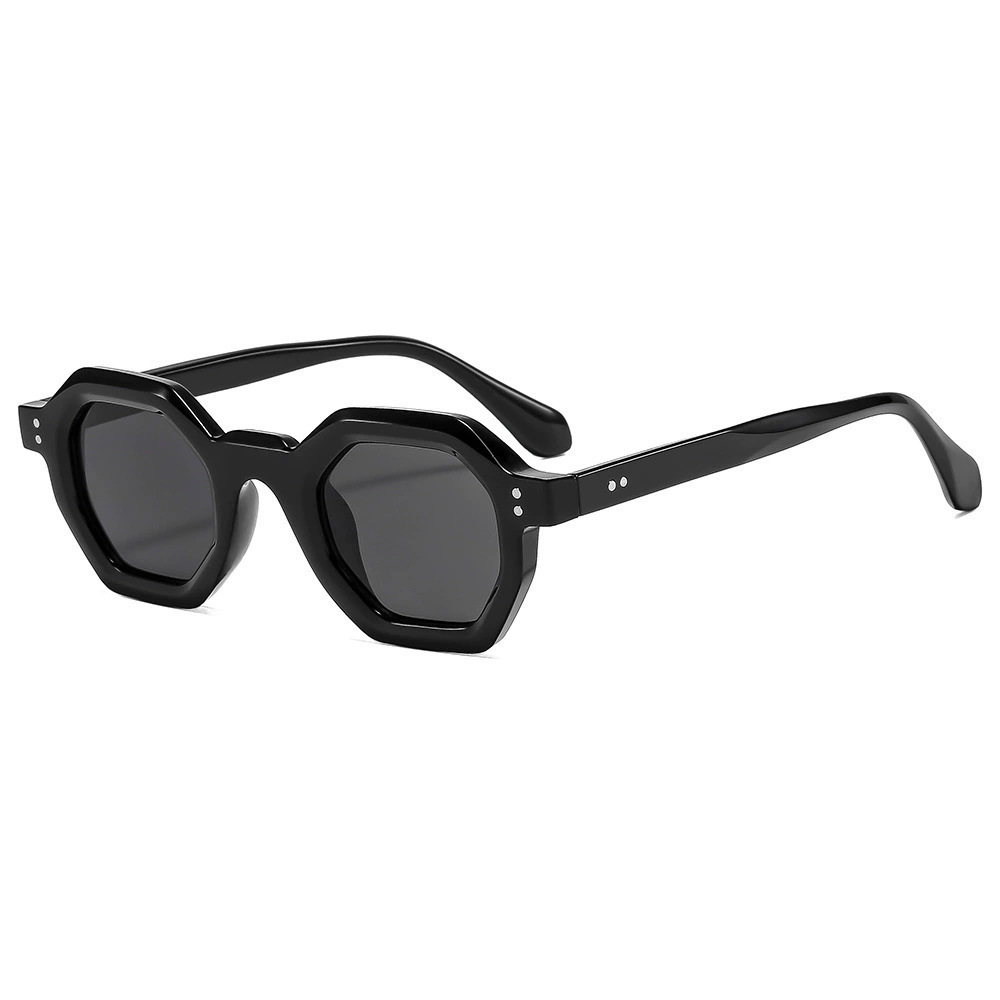 New style polygonal sunglasses for women, European and American cross border trendy sunscreen sunglasses, high end concave style glasses for men