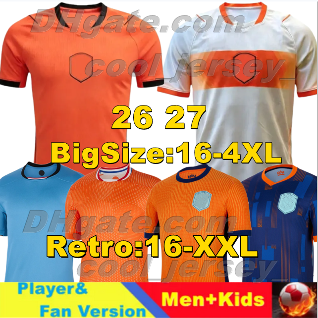 4XL 2025 Netherlands national football team Soccer Jerseys Retro 1988 96 2000 2010 Long sleeves Football Shirts 25 26 MEMPHIS GAKPO DUMFRIES Goalkeeper kids kits