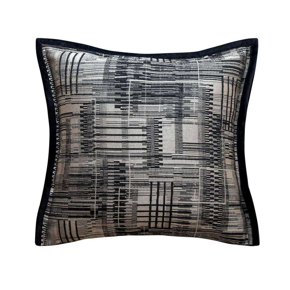 Italian Black And White Sofa Cover Hotel Living Room Backrest Cushion Luxurious Designer Leather Woven Pillowcase