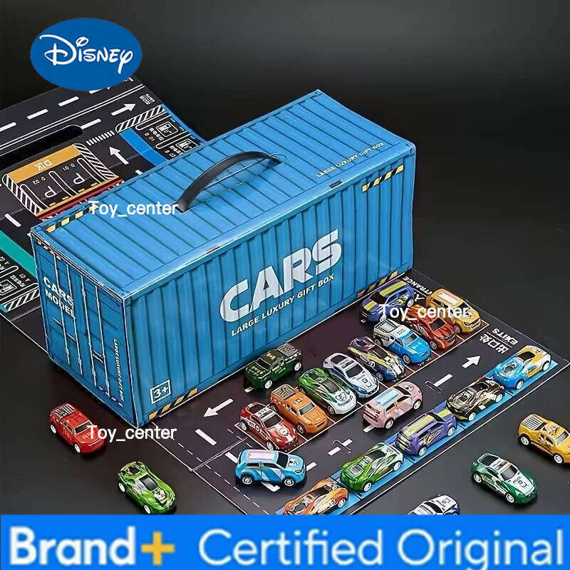 Disney 24/48pcs model power pull-back with storage box toy car set gift package filler, pinata filler,Christmas gif H260113