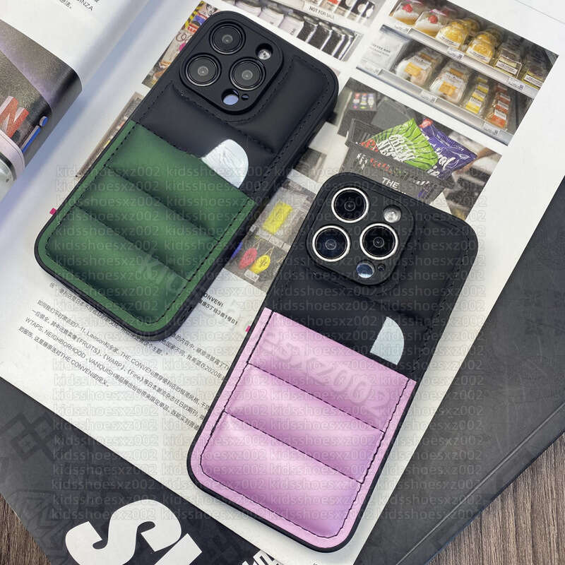 Northfacemen Iphone Case Designer Winter Label Color Block Puffer Jacket Iphone 16 Pro Max Iphone 15 Apple 14 Luxury Style Phone Case Coque De Telephone