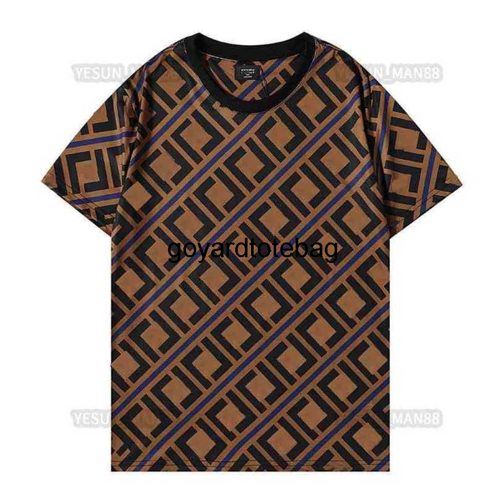F Designer Luxury Classic Summer T Shirt Stripe Color Matching Printed Fashion Mens Womens Couple Short Sleeve Tee W2TR fendily S9QW WDQ7