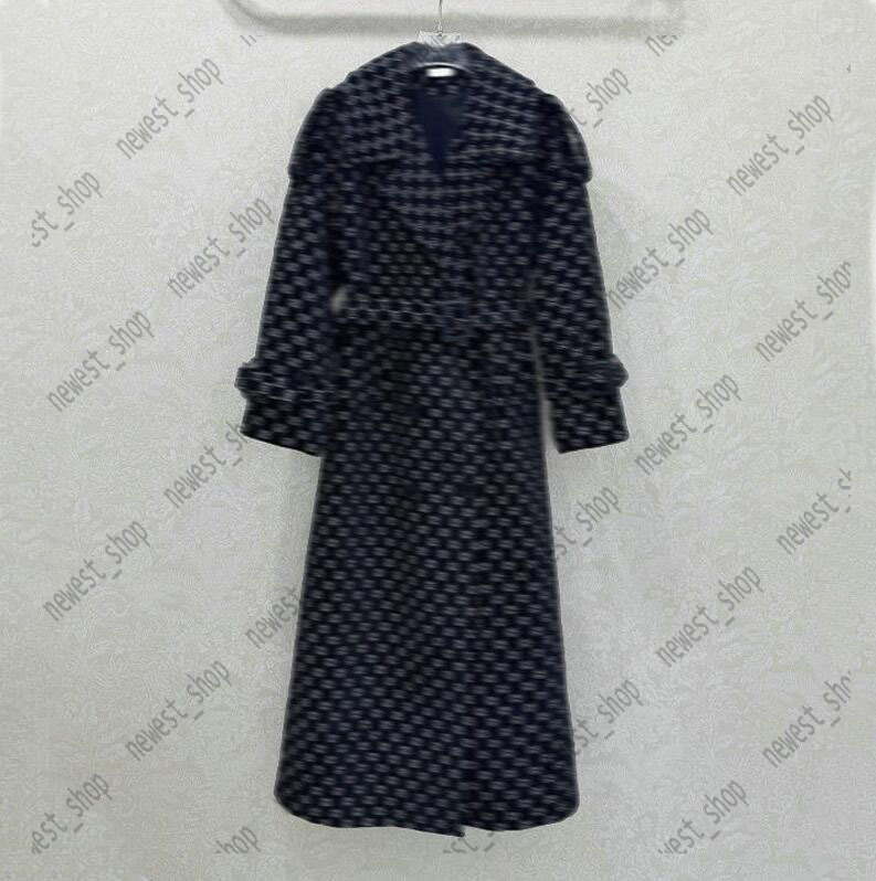 Womens trench coats designer luxury Women Windbreaker Double letter print jacket with Loose Belt Female Collar suit Casual Long Trenchs Coat