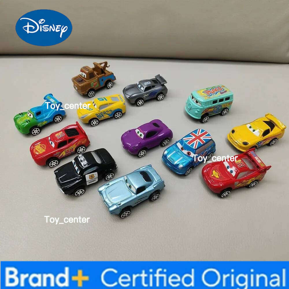 Disney 12pcs/Set Hot Sale Pixar Cars Lightning Mcqueen Jackson Storm Mater Pvc Model Back-Force Car Toy For Kids Birthday Gift Set H2601131