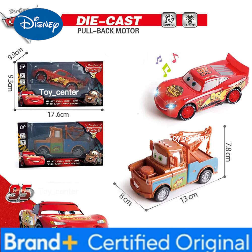 Disney Toy Story 4 Cartoon Model McQueen Woody With lights Inertial Pull-back Free Wheel Car Toys Collection Kids Gift H260113