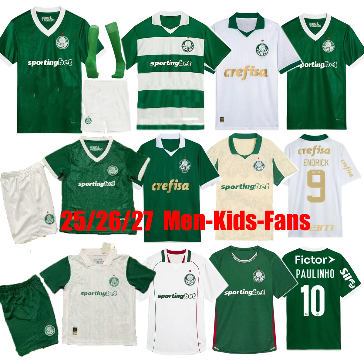 26 27 Palmeiras LUIGHI Soccer Jerseys 2026 Word Cup ALLAN LOPEZ Retro Football Shirts VITOR R. SOSA RIQUELME RODRIGUES Player Version Men Uniforms Kids Kits sets