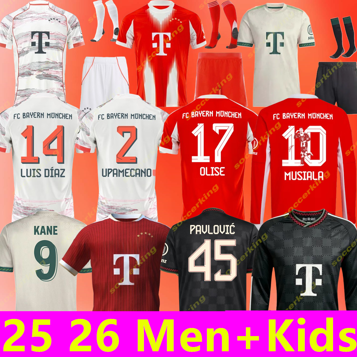 bayern 25 26 27 KANE Luis Diaz Olise munich MUSIALA KIMMICH Soccer Jerseys de Ligt DAVIES MULLER KARL Upamecano PAULOUIC 2025 2026 2027 football Shirt Men Kids kits