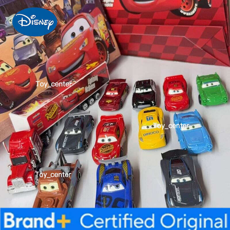 Disney 2025 Hot 12Pcs Pixar Cars Gift Box Metal Diecast lightning McQueen Car Model Toy Jackson Uncle Truck Boy Birthday Toys H260113