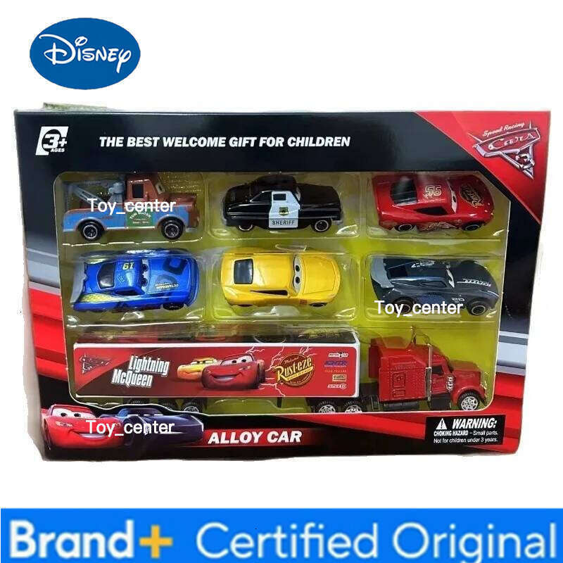 Disney Instock 7pcs/Set Pixar 3 Lightning M/C/Queen Jackson Storm Mack Truck 1:55 Diecast Metal Car Model Toy Boy Christmas Gift H260113