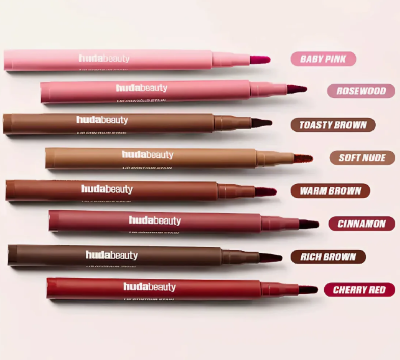 Makeup Lip Pencil Shape 8 colors Contour Lift Press Bend Lunge Twist Balance Lean Stretch Flex 12hours Long Lasting Matte Color Lip liner HudaBeauty