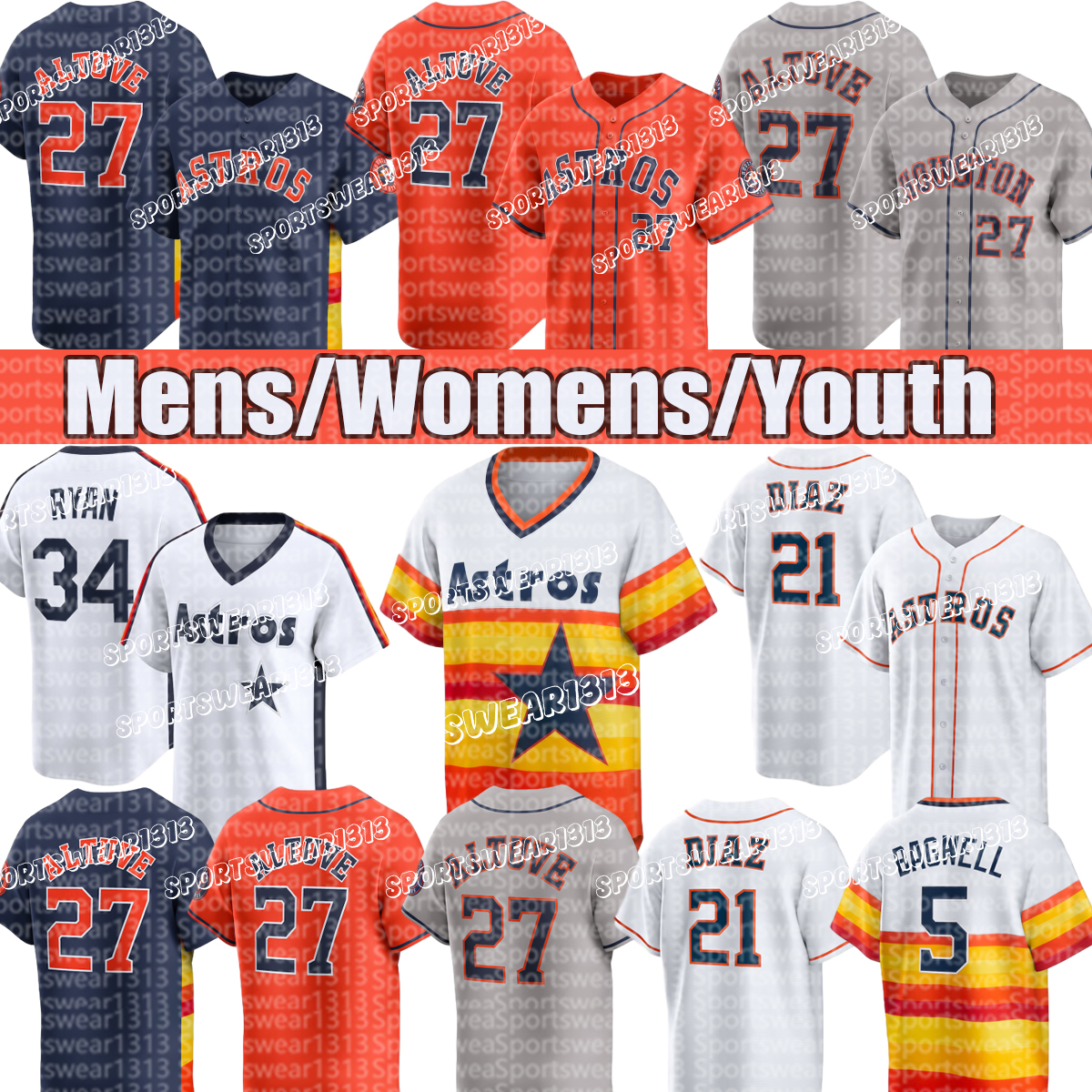 Houstonscity Astros Jersey Jose Altuve Alex Bregman Yordan Alvarez Kyle Tucker Josh Hader Justin Verlander Jeremy Pena Jake Meyers Baseball Jerseys