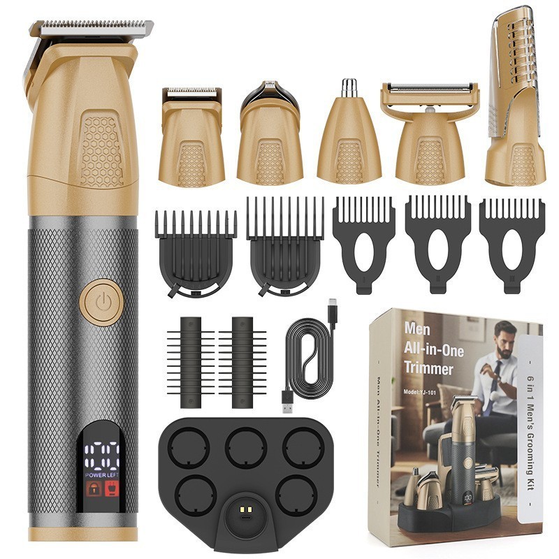 Kensen S30 4-in-1 Cordless Hair Clipper LED Display for Mens Beard/Nose Trimmer Rechargeable Barber Beauty Kit Hair Clipper 250311