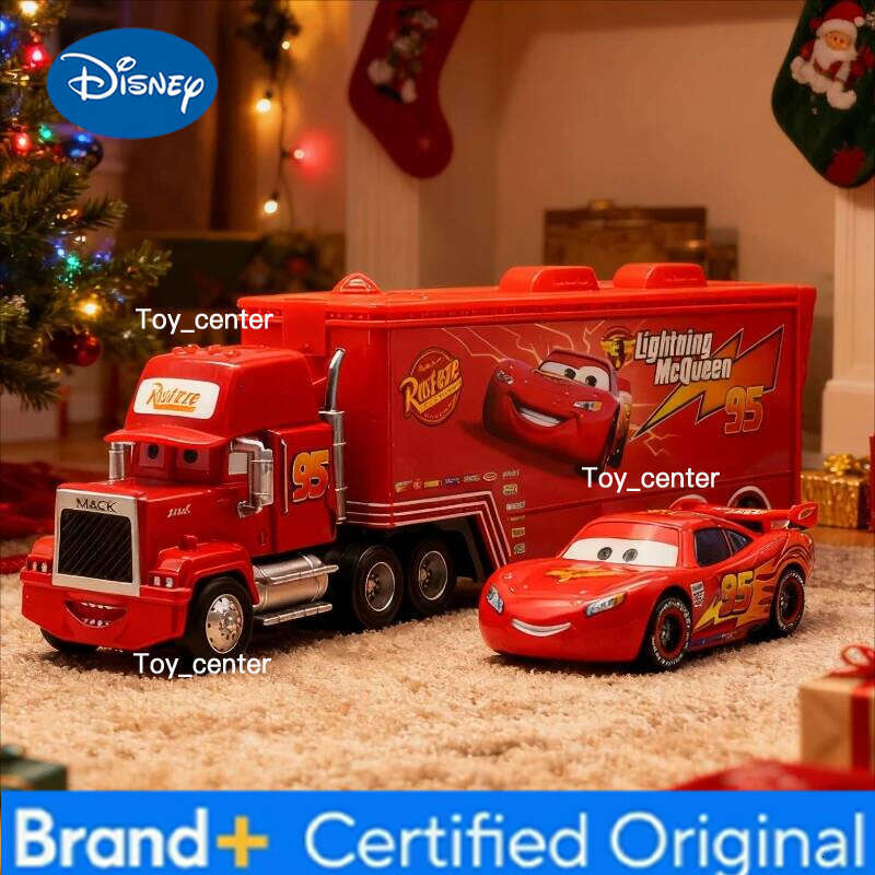 Disney 2025 Pixar Cars And Truck Set Lightning Mcqueen Uncle Mike Model Trucks Racing Car New Year Christmas Gift for Boys H260113