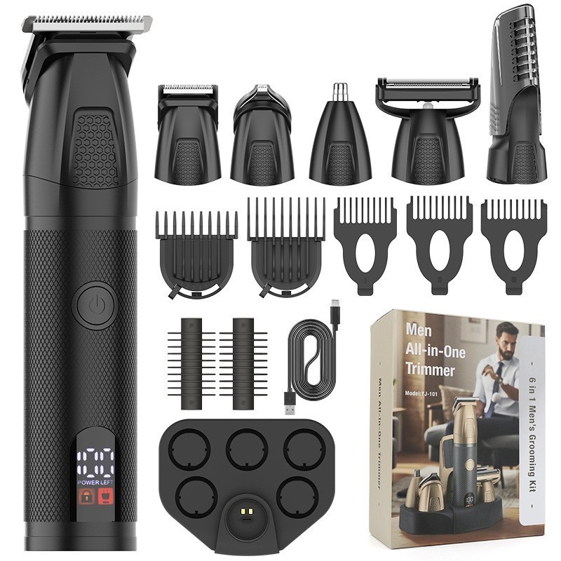 Kensen S30 4-in-1 Cordless Hair Clipper LED Display for Mens Beard/Nose Trimmer Rechargeable Barber Beauty Kit Hair Clipper 250311