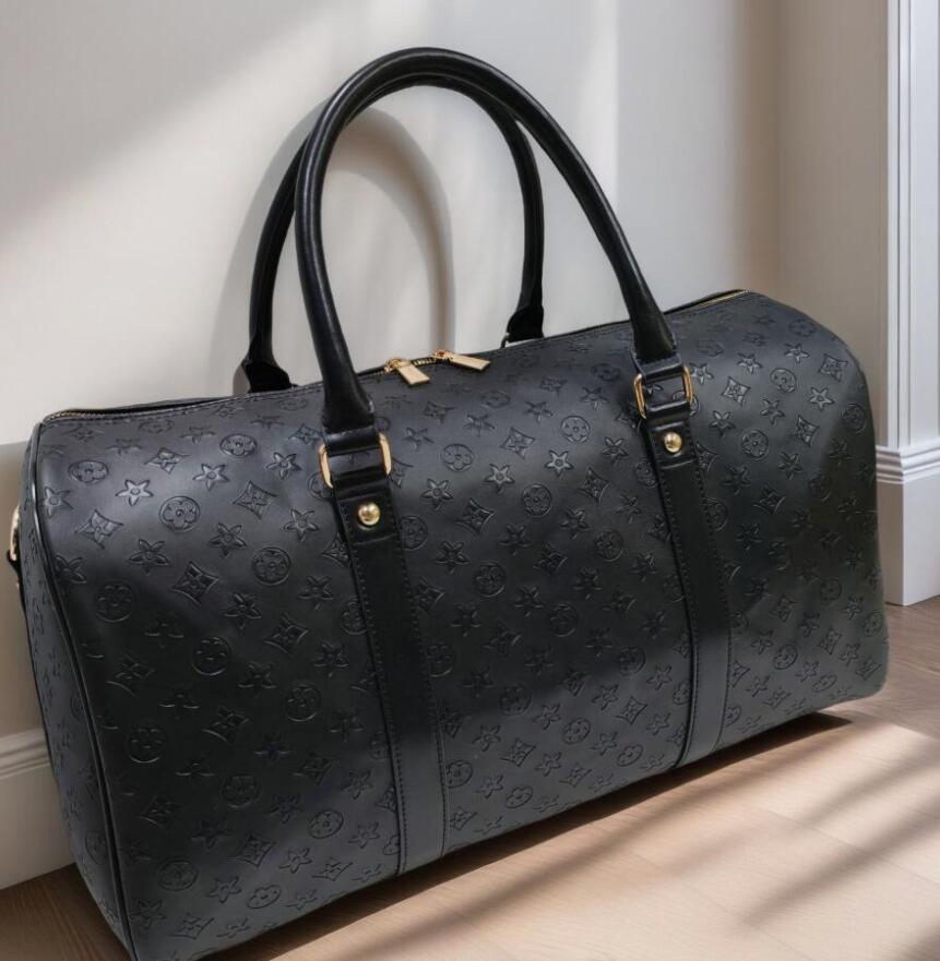 Mens Womens Outdoor Duffel Bags keepall Travel Carry on Luxury Luggage pu Leather Canvas Large Handbags Sports Luggages 55cm c3