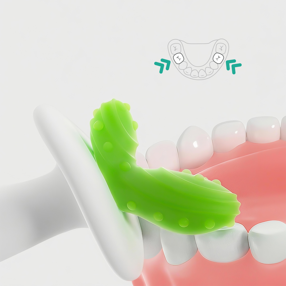 Baby teething stick silicone toy for chewing, 3 months+, boilable, prevents thumb-sucking