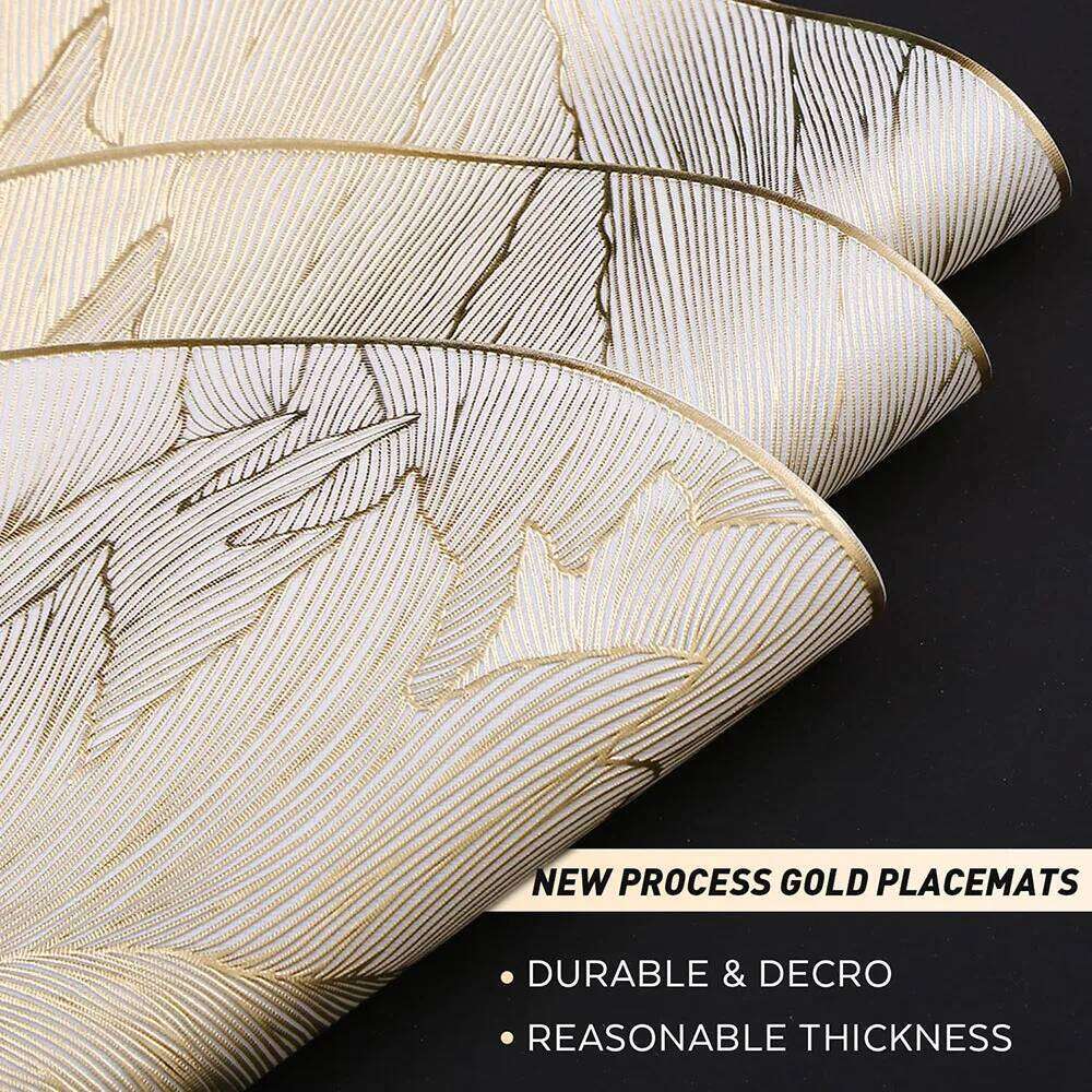 BUYYES Round Placemats Heat Resistant Non-Slip Mats For Dinner Wedding Party Holiday Wipeable Place Mat Table Decor