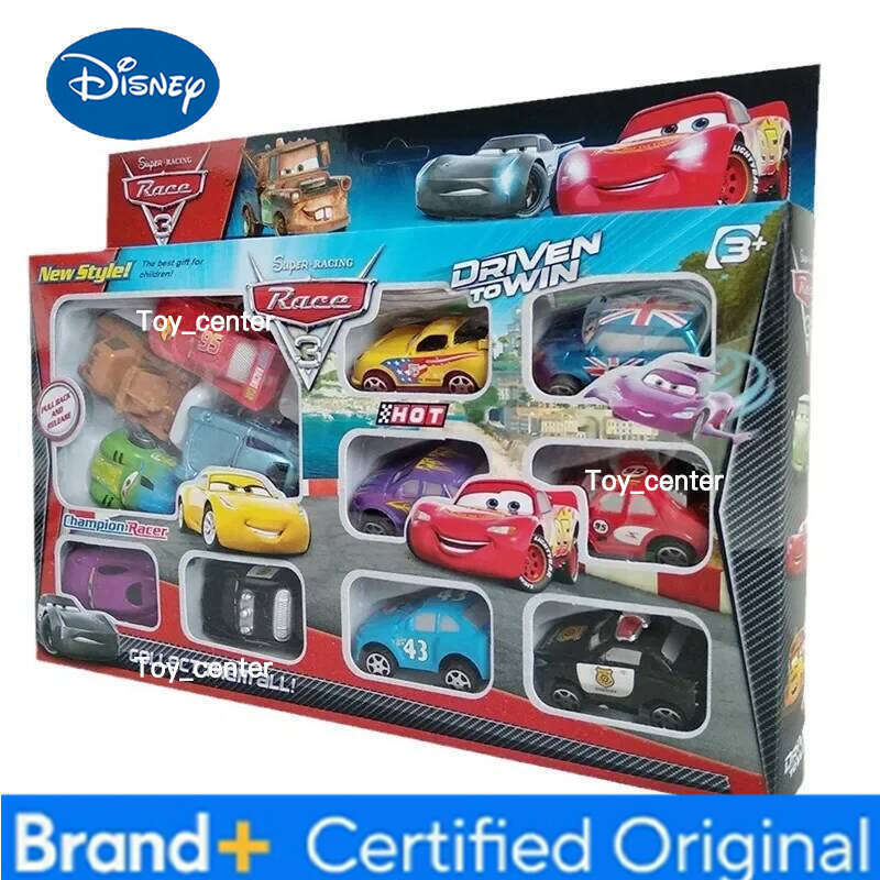 Disney 12 pieces Pixar Lightning McQueen Jackson Storm Mater PVC car model toy for children birthday giftire H260113