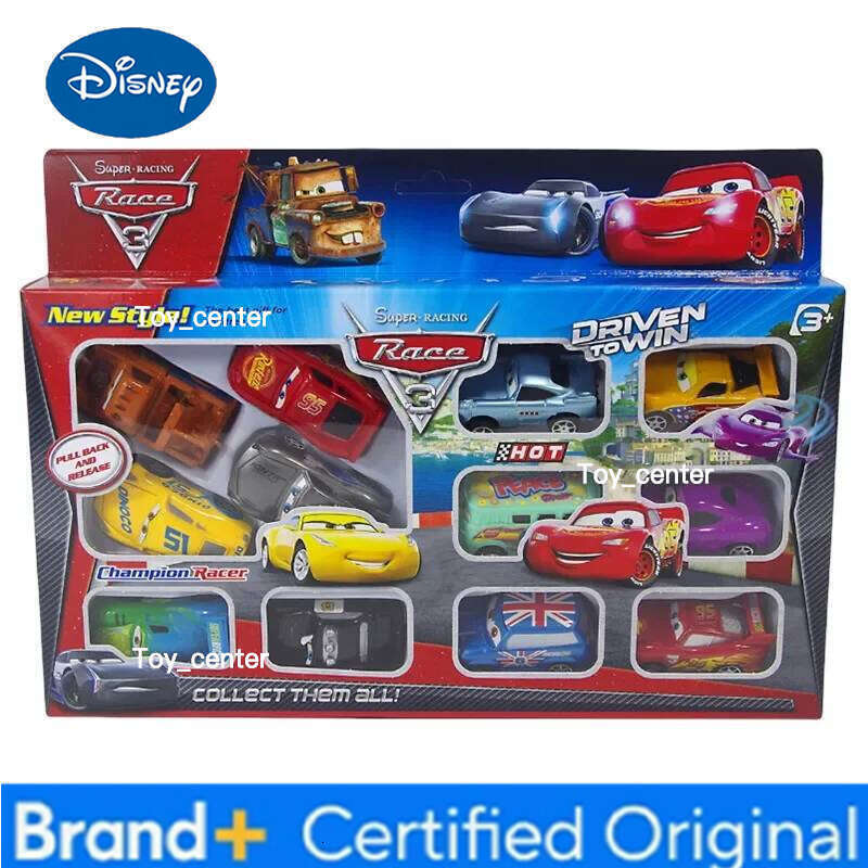 Disney 12 pieces Pixar Lightning McQueen Jackson Storm Mater PVC car model toy for children birthday giftire H260113