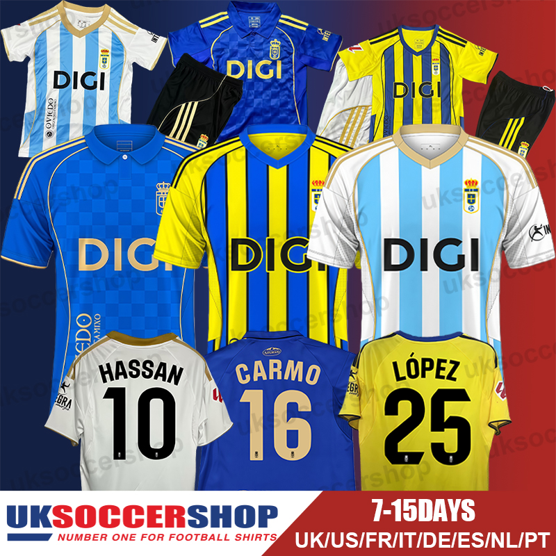 Real Oviedo Football Jersey 25 26 Soccer Jerseys Retro Football Shirts Tops Kits Men Kids Women