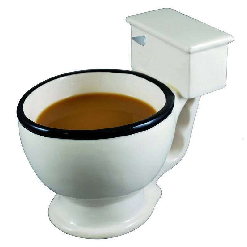 300ml Creative Quirky Novel and Interesting Gift Toilet Ceramic with Handle Coffee Tea Milk Ice Cream Cup