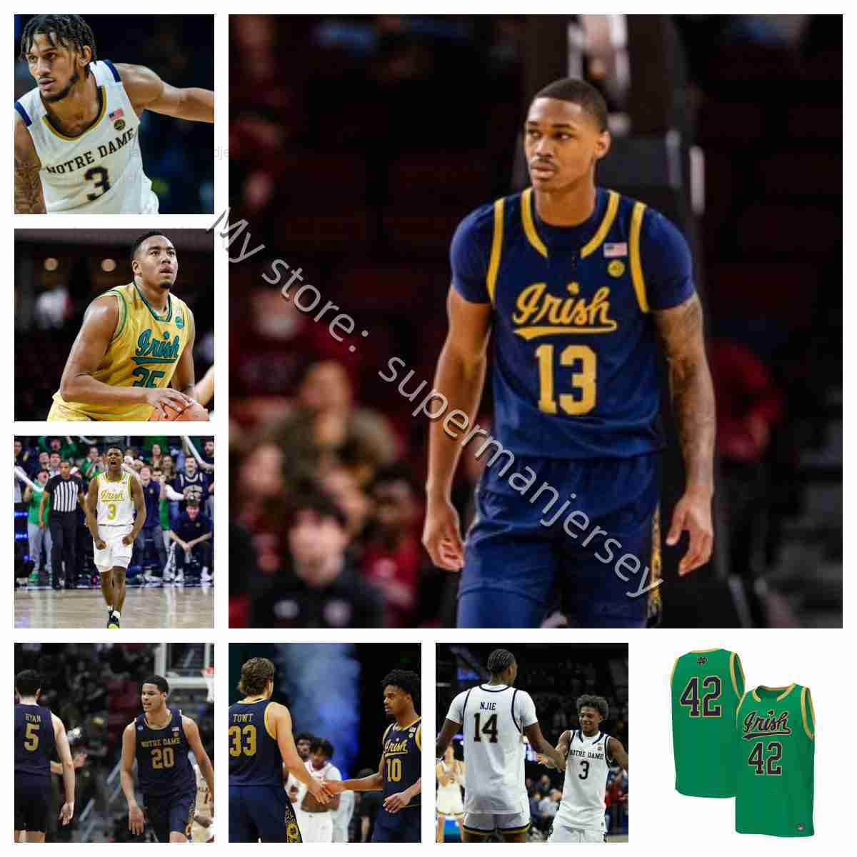 2026 202526 Notre Dames Fighting lrish College basketball jersey Stevens Imes Burton Certa Koehler Frost
