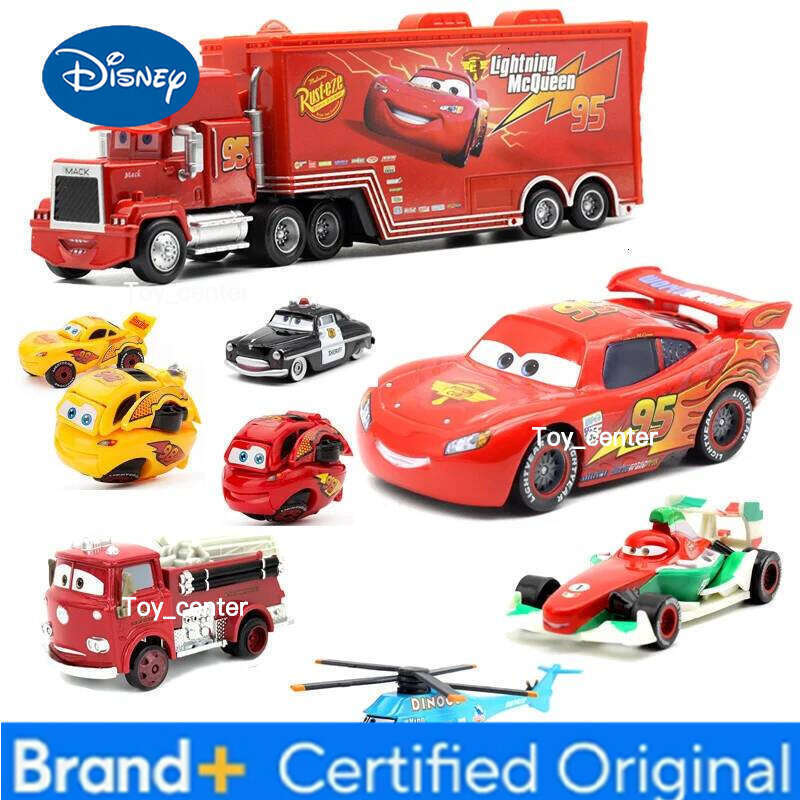 Disney Hot Car 2 Pixar Lightning Mcqueen Plain Collection Mini Racing Miss Fritter Metal Frank Dinoco Racer 3 Toy Gift for Kid H260113
