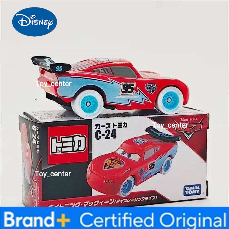 Disney TAKARA TOMY Cars C-24 Lightning McQueen Alloy Toy Car Ice Racing Christmas gifts for children H260113