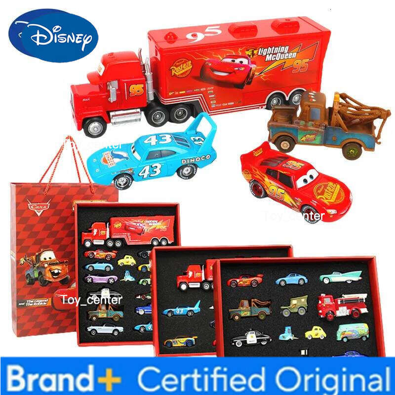 Disney 8/13/15Pcs Pixar Cars Gift Box Metal Diecast lightning McQueen Car Model Toy Jackson Uncle Truck Boy Birthday Toys H2601131