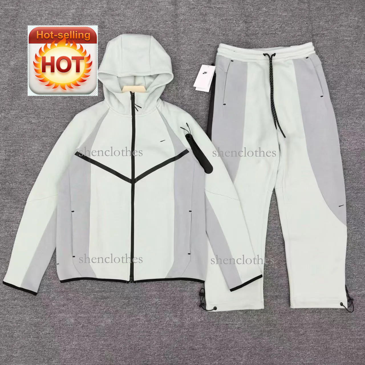 Tech Fleece Mens Tracksuit Designer Windbreaker Hoodie Jacket + Sport Jogging Pants Set