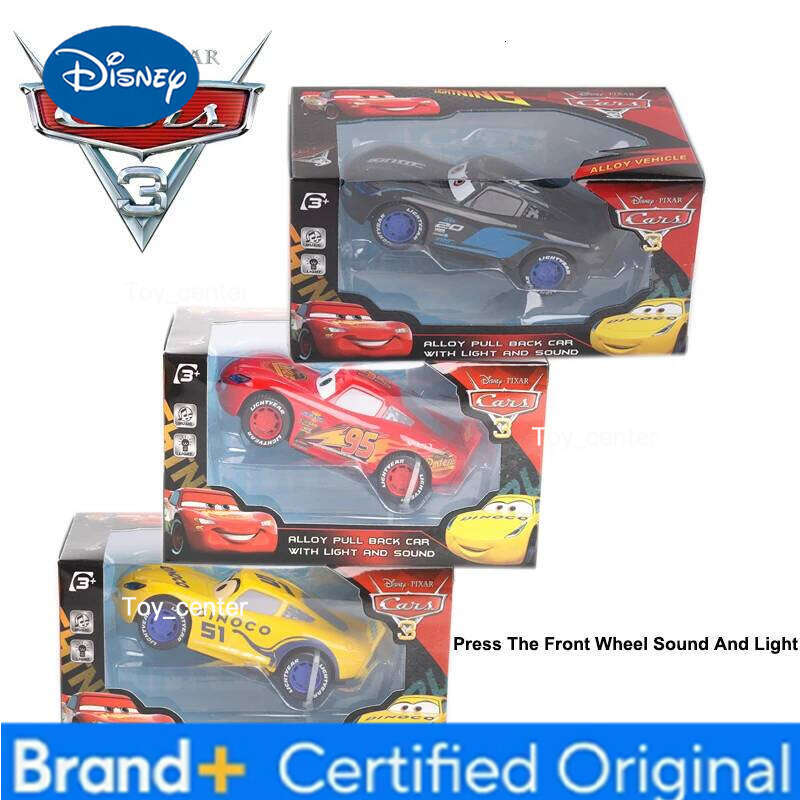 Disney Large Pixar Cars 3 Metal Black Storm Jackson Lightning McQueen Curz Sound And Light Car Toys Kids Birthday Christmas Gift H260113
