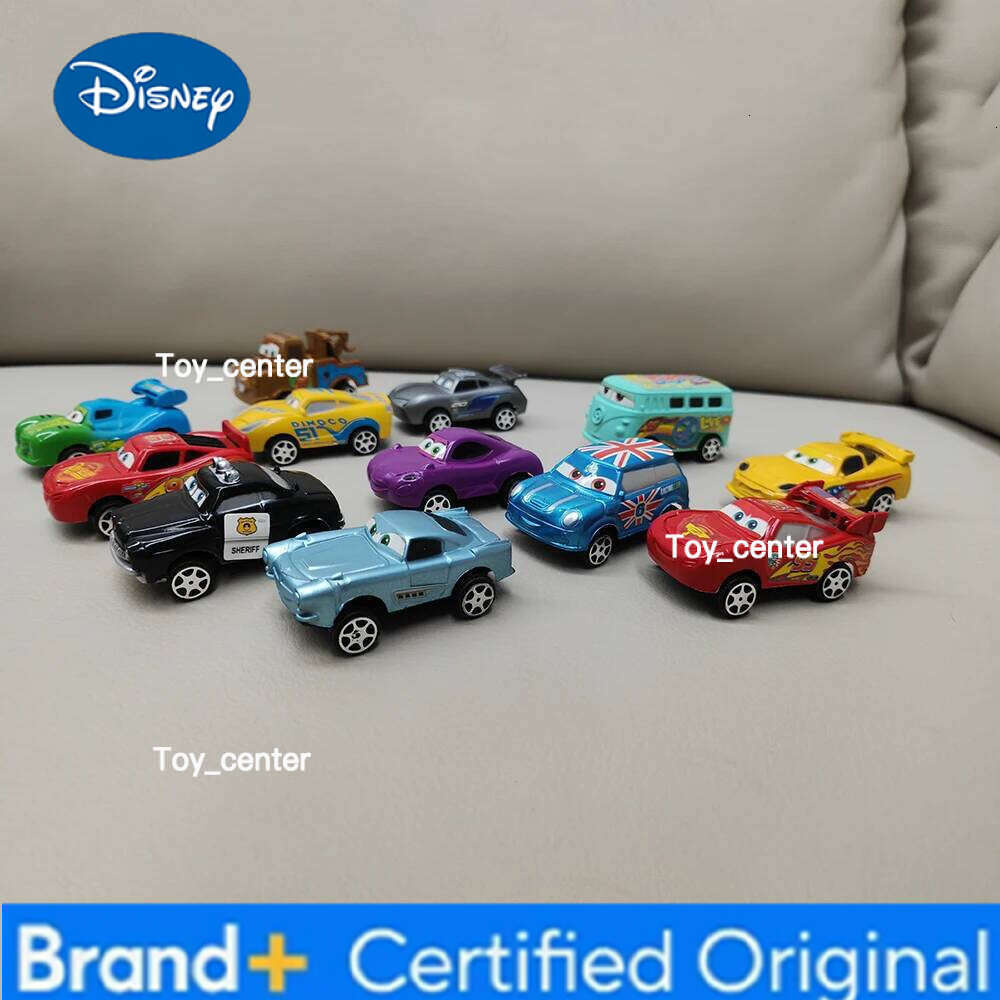 Disney 12pcs/Set Hot Sale Pixar Cars Lightning Mcqueen Jackson Storm Mater Pvc Model Back-Force Car Toy For Kids Birthday Gift Set H260113