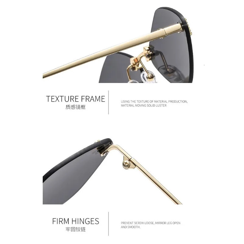 Trendy Rimless Diamond-shaped Sunglasses F Womens Sun Glasses Ladies Classic Elegant Eyewear Shades 260109 - view 6