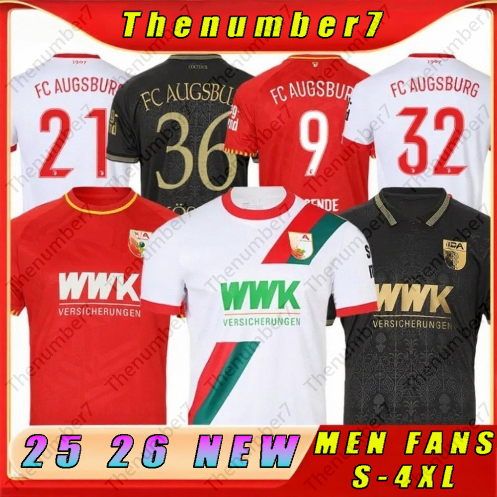 2025 2026 FC Augsburg soccer jerseys 25 26 MAIER GIANNOULIS GUMNY MBUKU OXFORO ESSENDE REXHBECAJ VEIGA VARGAS UDUOKHAI GOUWELEEUW Augsburg football shirts