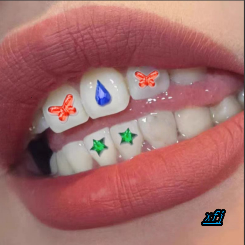 1Set Dental Tooth Gems Crystal Diamond Ornament Diy Tools Various Shapes Color Teeth Jewelry Denture Acrylic 250107