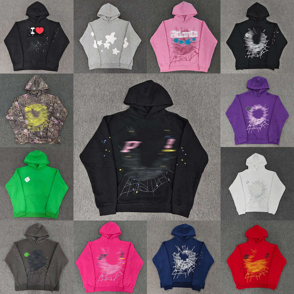 Young Thug Camo Spyder Hoodie Vintage Foam Spi5dder Pattern Hop Casual Loose Women's Cotton Spider Sweatshirts Men Streetwear Jumpers Pullover 510