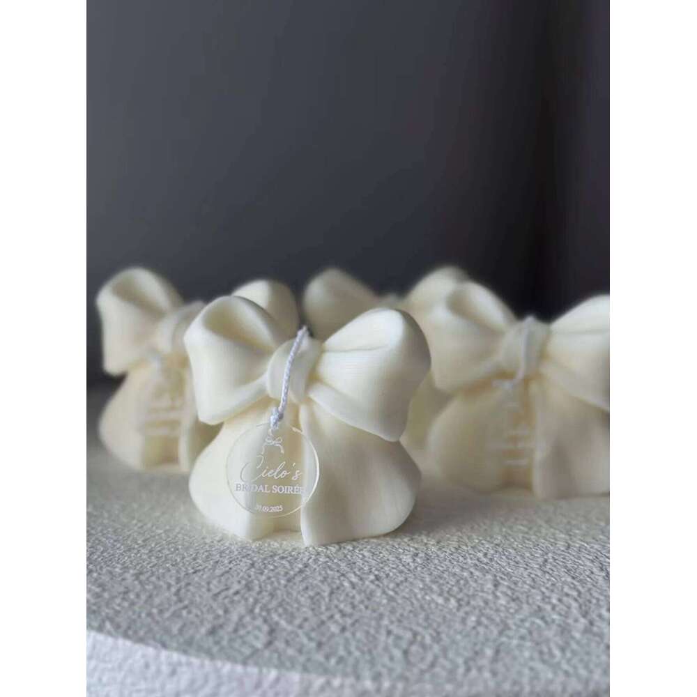 Decorative Bow Home Aromatherapy Candle Living Room Dining Kitchen Bedroom Decorations, & Valentine Wedding Gift, Desktop Fireplace Decorative Accent 