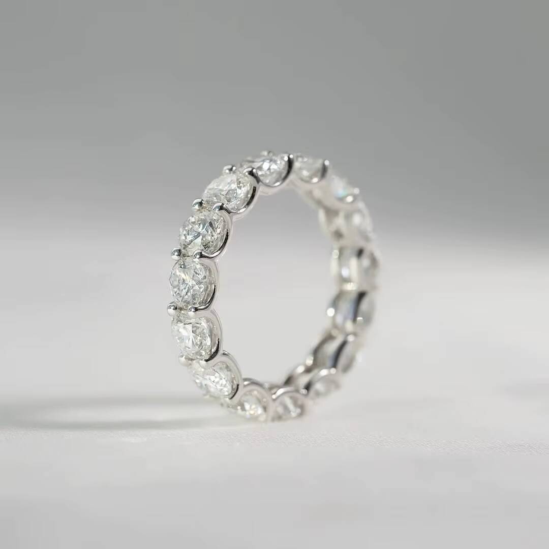 Custom 18K Gold Plated 925 Sterling Silver Wedding Band VVS 20mm Moissanite Eternity Ring for Men Women Fine Jewelry