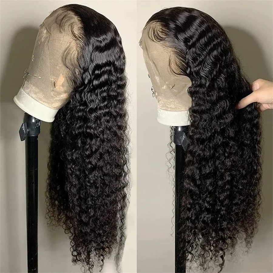200 Density Curly Human Hair Wigs 30 Inch 13x4 Hd Transparent Lace Wigs 360 Lace Wigs Natural Black Color Wigs For Women Glueless wigs