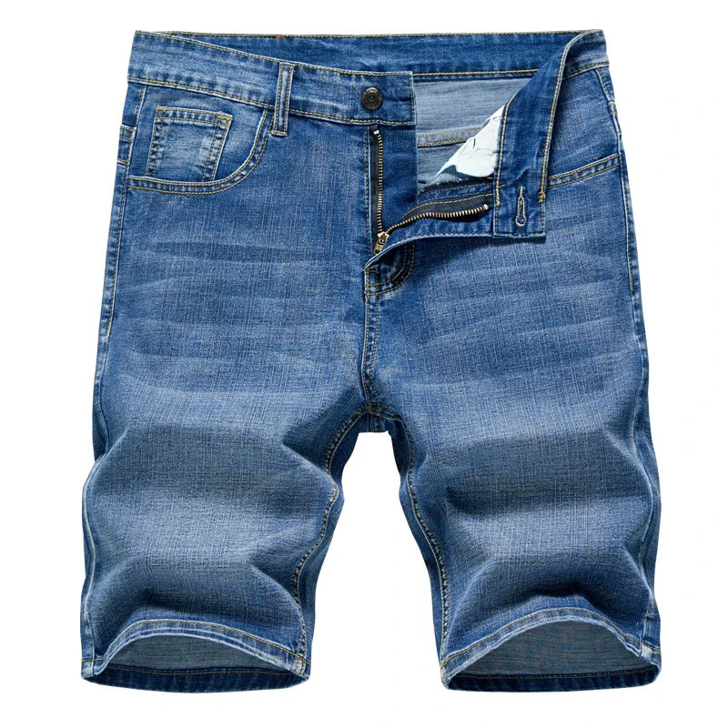 Summer Shorts Jeans Men Denim Pants Stretch Dark Blue Fashion Mens Jeans Slim Straight Male Short Jeans Hombre 260112 - view 5